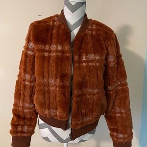Faux fur bomber